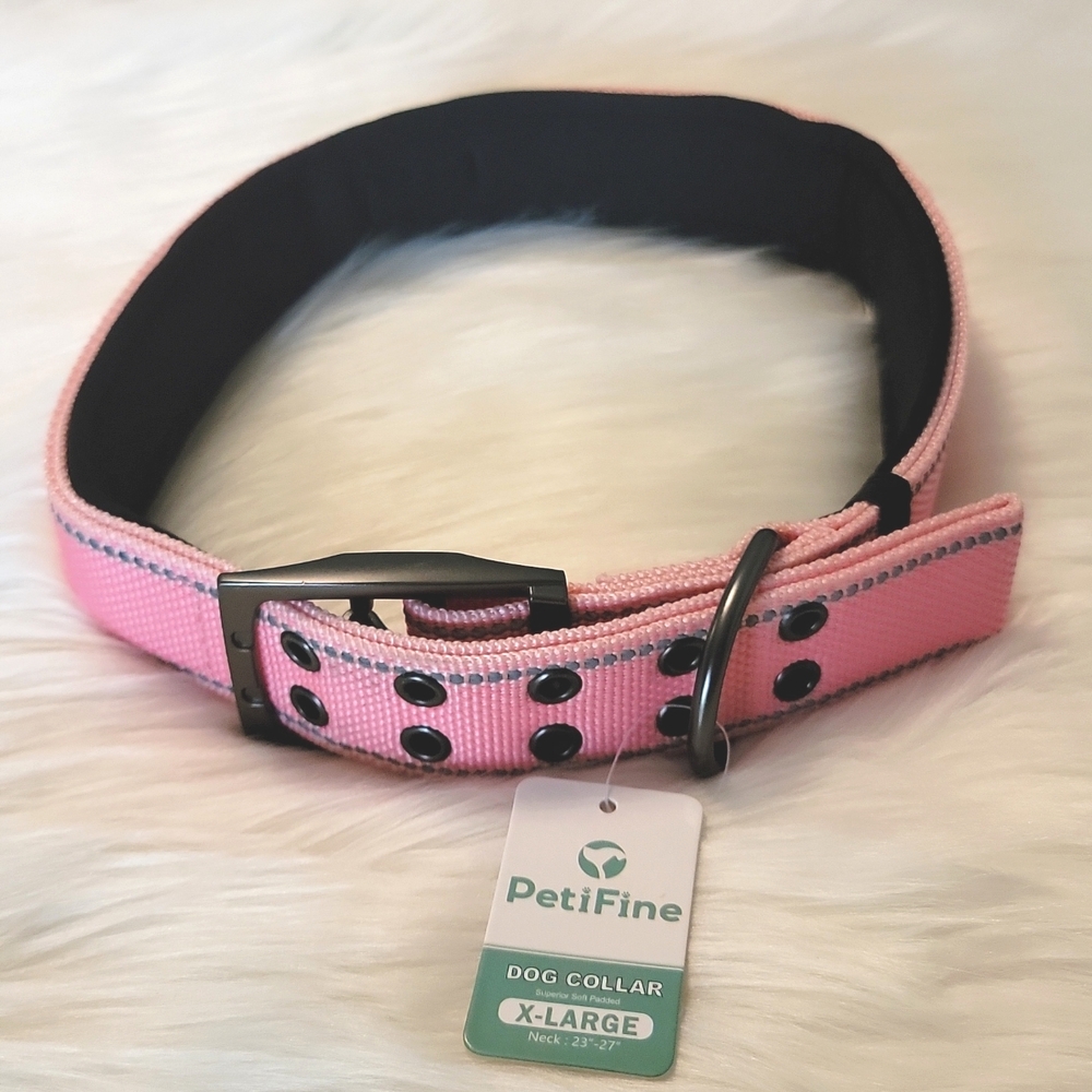 🌴 NWT PetiFine Neoprene Light Pink Padded Dog Collar 🩷